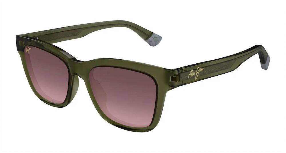 NEW MAUI JIM unisex hanohano squared sunglasses in trans green maui rose